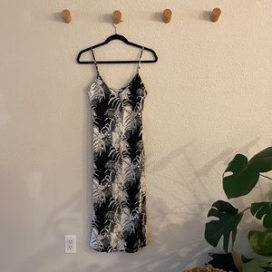 REFORMATION black and white tropical print sleeveless midi dress